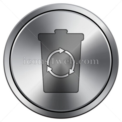Recycle bin icon. Round icon imitating metal. - Website icons
