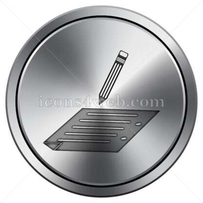 Registration icon. Round icon imitating metal. - Website icons