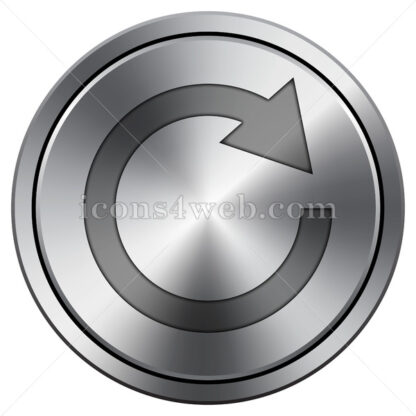 Reload one arrow icon. Round icon imitating metal. - Website icons