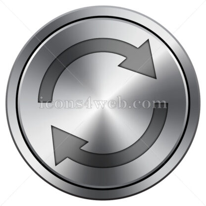 Reload two arrows icon. Round icon imitating metal. - Website icons