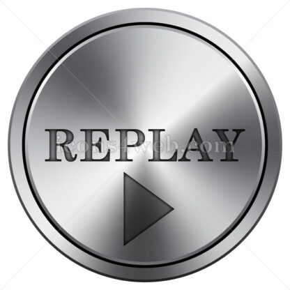 Replay icon. Round icon imitating metal. - Website icons