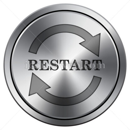 Restart icon. Round icon imitating metal. - Website icons