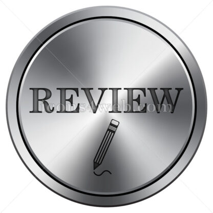 Review icon. Round icon imitating metal. - Website icons