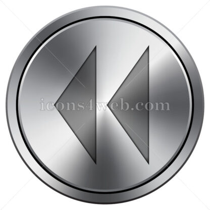 Rewind icon. Round icon imitating metal. - Website icons