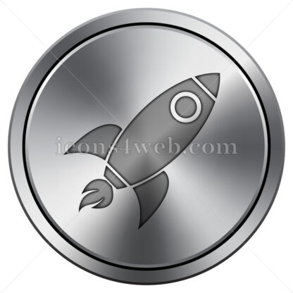 Rocket icon. Round icon imitating metal. - Website icons