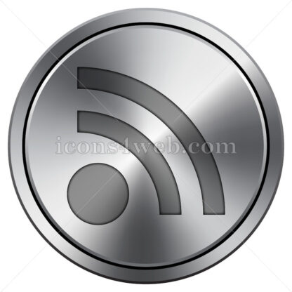 Rss sign icon. Round icon imitating metal. - Website icons