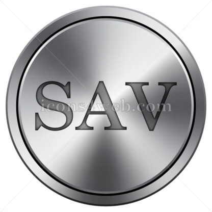 SAV icon. Round icon imitating metal. - Website icons