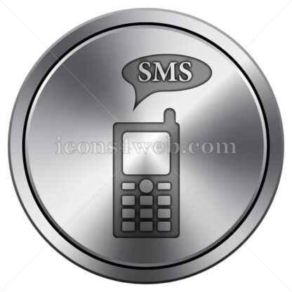 SMS icon. Round icon imitating metal. - Website icons