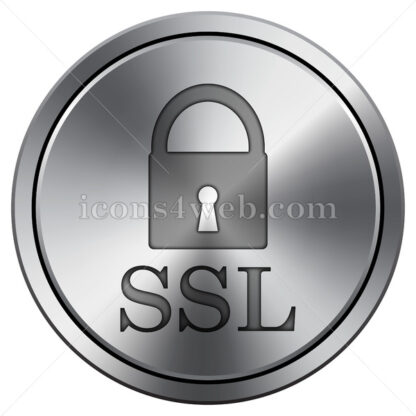 SSL icon. Round icon imitating metal. - Website icons