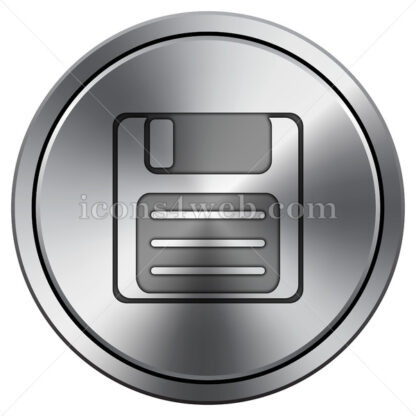 Save icon. Round icon imitating metal. - Website icons