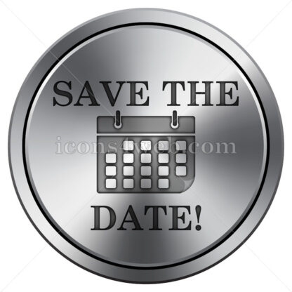 Save the date icon. Round icon imitating metal. - Website icons