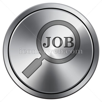 Search for job icon. Round icon imitating metal. - Website icons