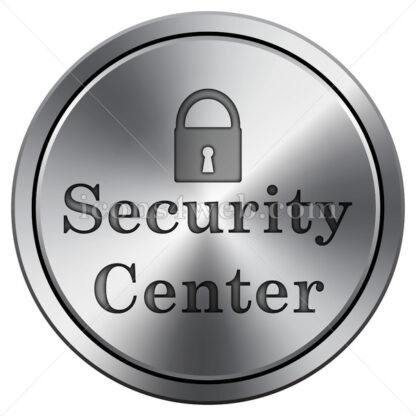 Security center icon. Round icon imitating metal. - Website icons