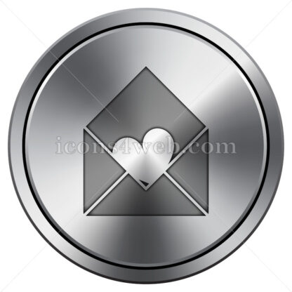 Send love icon. Round icon imitating metal. - Website icons