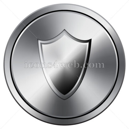 Shield icon. Round icon imitating metal. - Website icons
