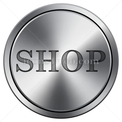 Shop icon. Round icon imitating metal. - Website icons