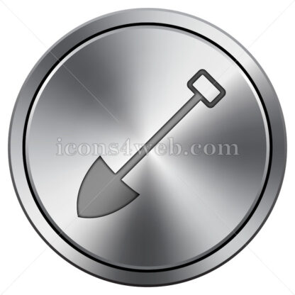 Shovel icon. Round icon imitating metal. - Website icons