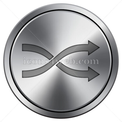 Shuffle icon. Round icon imitating metal. - Website icons