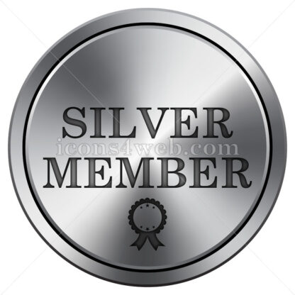 Silver member icon. Round icon imitating metal. - Website icons