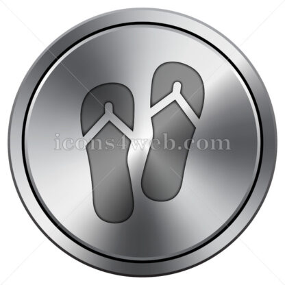 Slippers icon. Round icon imitating metal. - Website icons