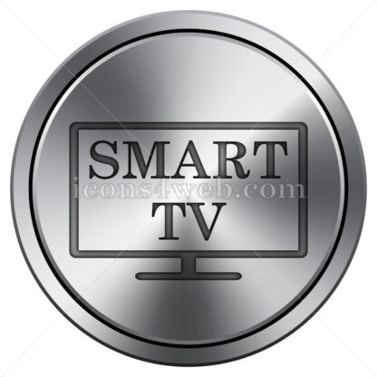 Smart tv icon. Round icon imitating metal. - Website icons