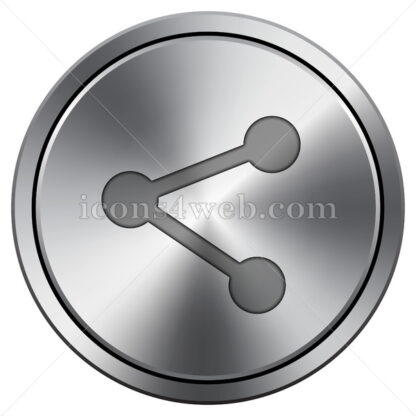 Social media – link icon. Round icon imitating metal. - Website icons