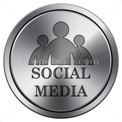 Social media icon. Round icon imitating metal. - Website icons