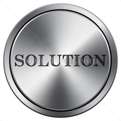 Solution icon. Round icon imitating metal. - Website icons