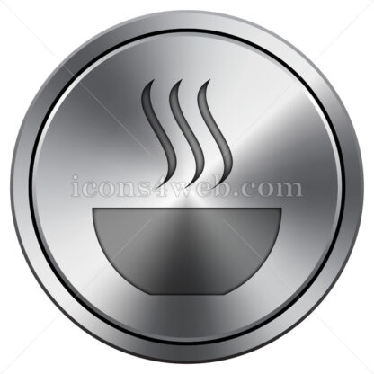 Soup icon. Round icon imitating metal. - Website icons