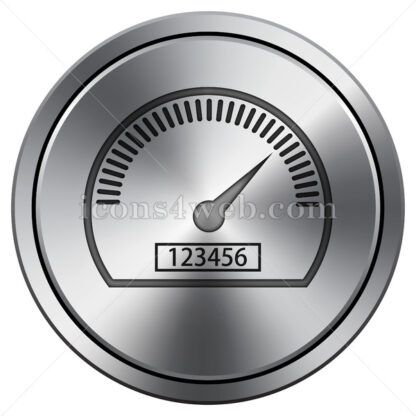 Speedometer icon. Round icon imitating metal. - Website icons