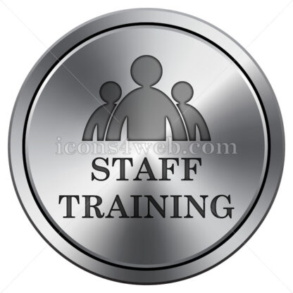 Staff training icon. Round icon imitating metal. - Website icons
