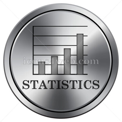 Statistics icon. Round icon imitating metal. - Website icons