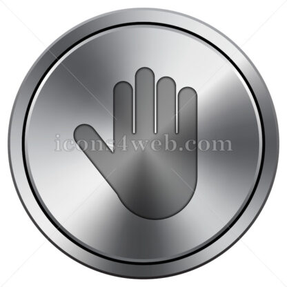Stop icon. Round icon imitating metal. - Website icons