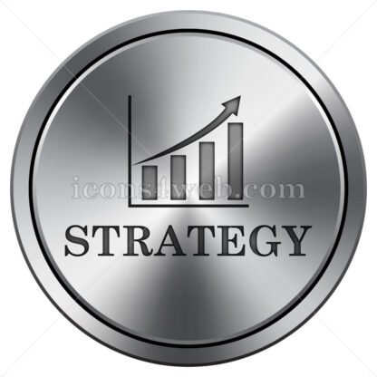 Strategy icon. Round icon imitating metal. - Website icons