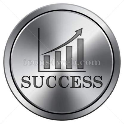 Success icon. Round icon imitating metal. - Website icons