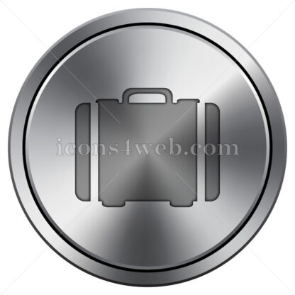 Suitcase icon. Round icon imitating metal. - Website icons