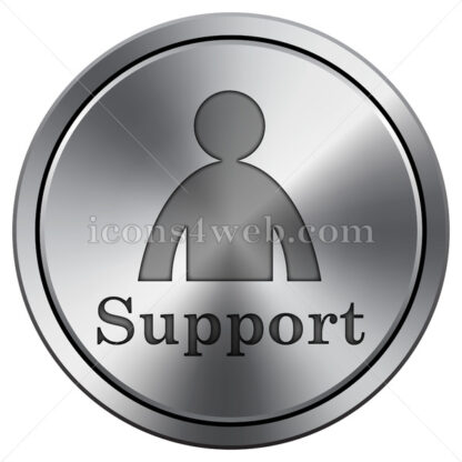 Support icon. Round icon imitating metal. - Website icons