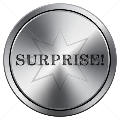Surprise icon. Round icon imitating metal. - Website icons