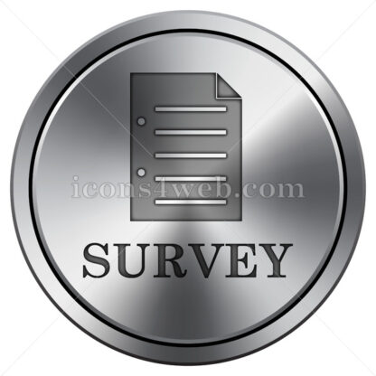 Survey icon. Round icon imitating metal. - Website icons