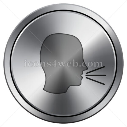 Talking icon. Round icon imitating metal. - Website icons