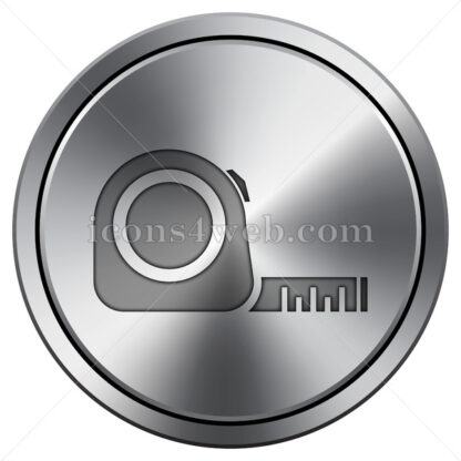 Tape measure icon. Round icon imitating metal. - Website icons