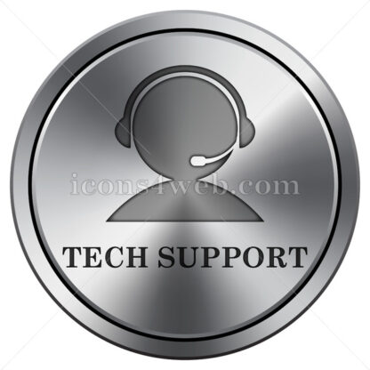 Tech support icon. Round icon imitating metal. - Website icons