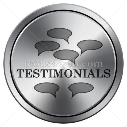 Testimonials icon. Round icon imitating metal. - Website icons