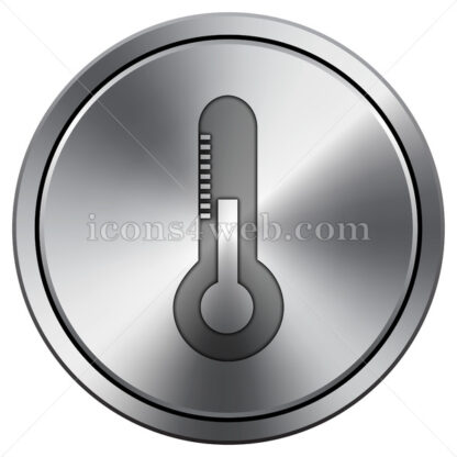 Thermometer icon. Round icon imitating metal. - Website icons