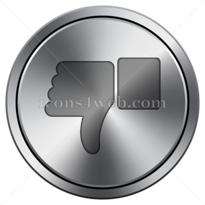 Thumb down icon. Round icon imitating metal. - Website icons