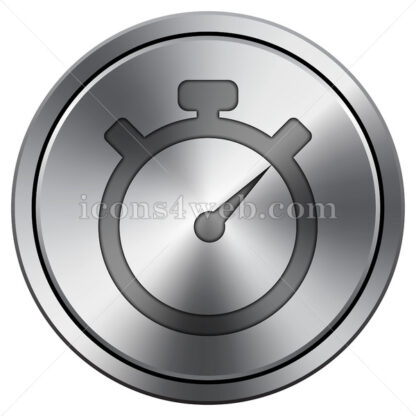 Timer icon. Round icon imitating metal. - Website icons
