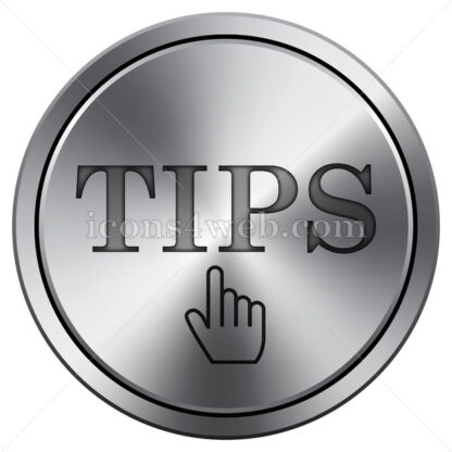 Tips icon. Round icon imitating metal. - Website icons