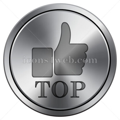 Top icon. Round icon imitating metal. - Website icons