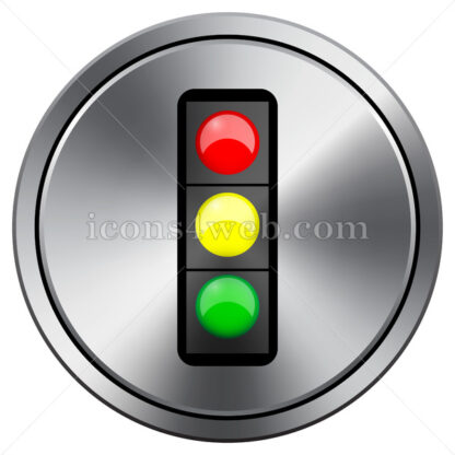Traffic light icon. Round icon imitating metal. - Website icons