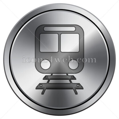 Train icon. Round icon imitating metal. - Website icons